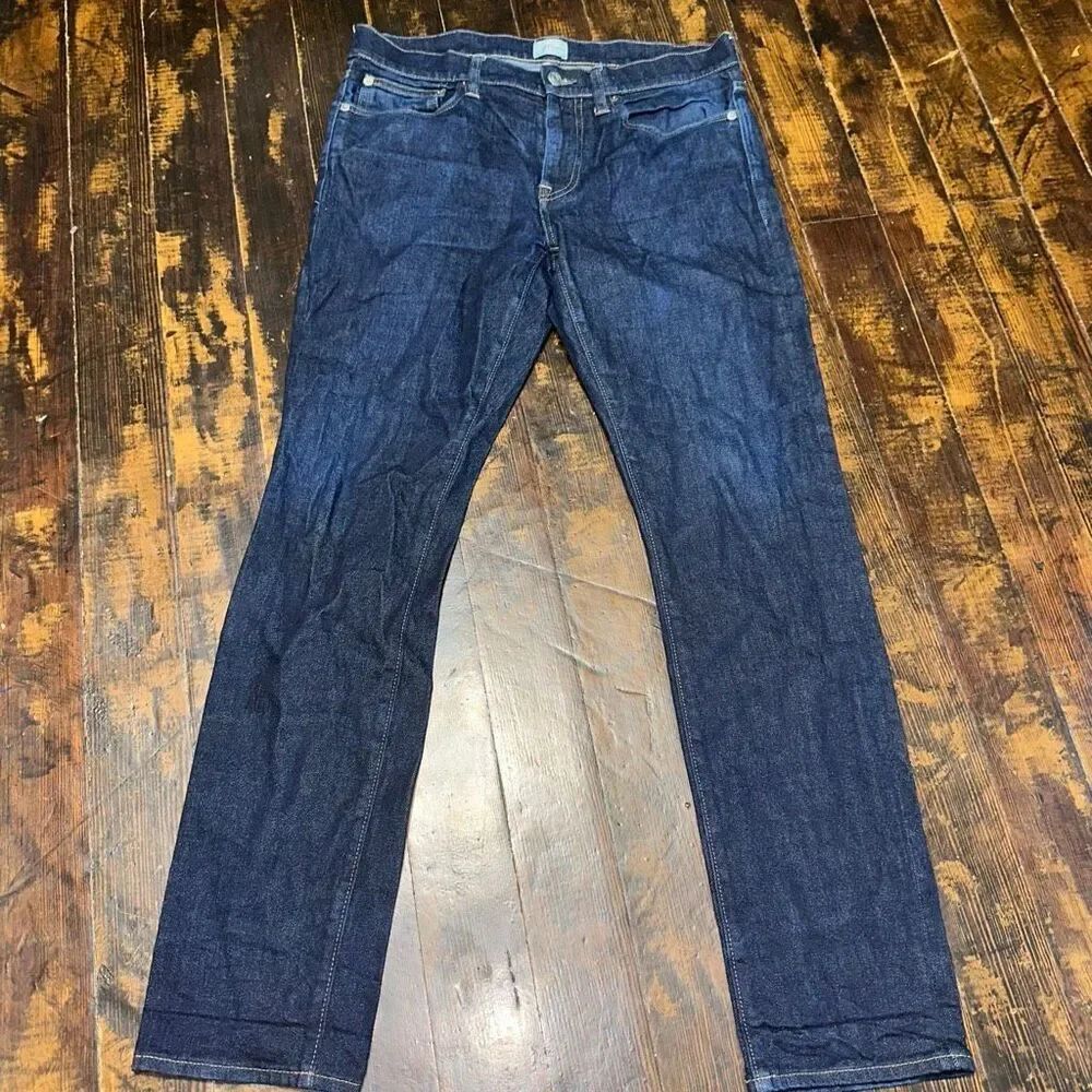 J Crew distressed dark wash straight leg 33x32 jeans